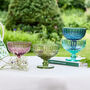 Aurielle Set Of Four Coloured Glass Footed Bowls, thumbnail 1 of 6