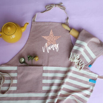 Personalised Cotton Apron, Tea Towels, Birthday Gift For Her, 6 of 12