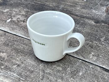 White ‘Espresso’ Mug In Green, 2 of 2