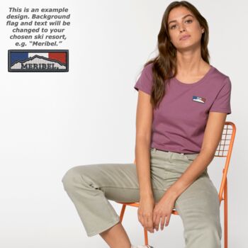 Custom Ski Resort 100% Organic Cotton Women's T Shirt, 2 of 8