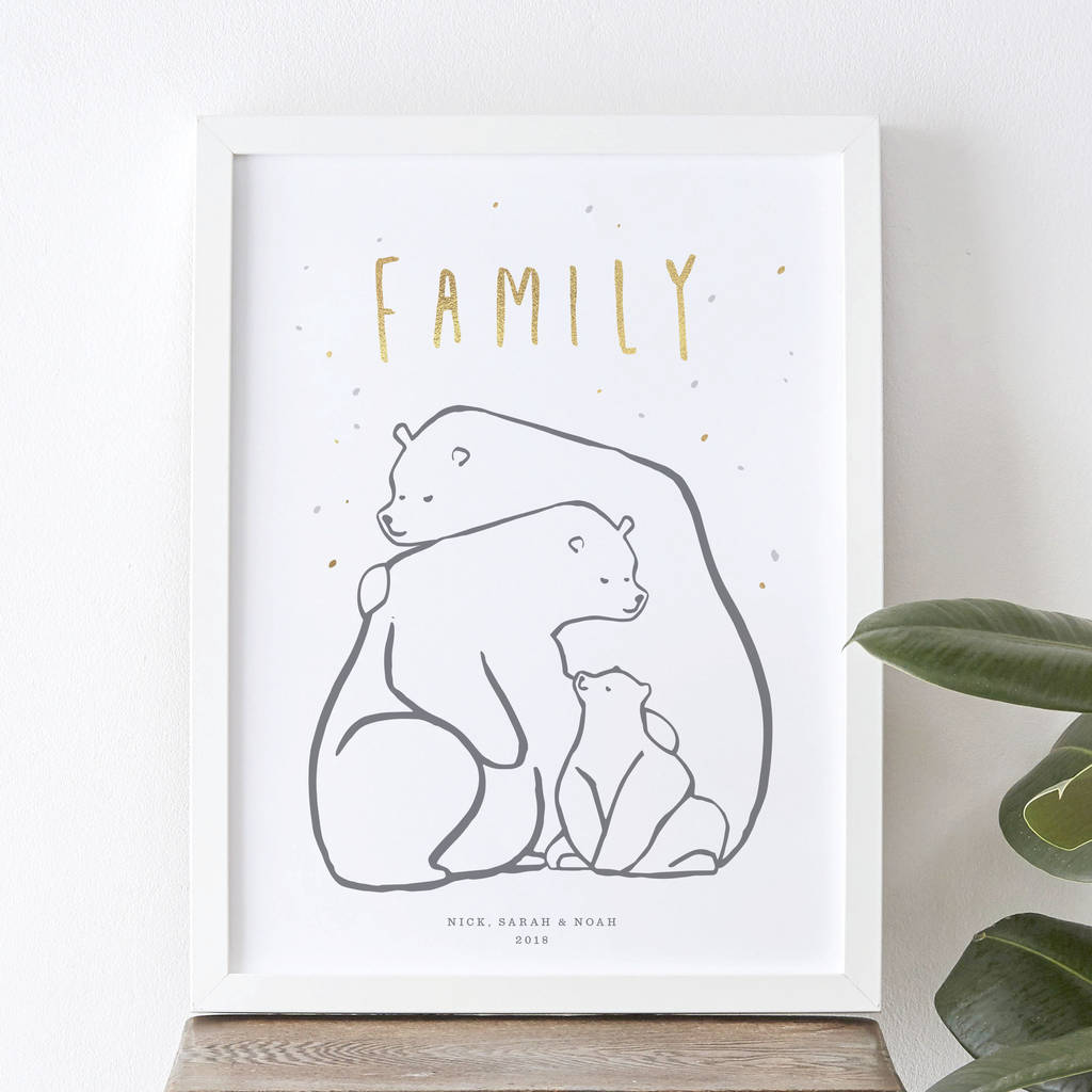 Personalised Bear Family Print, 1 of 7