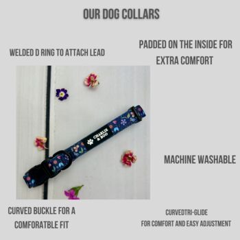 Navy Floral Dog Collar, 2 of 2
