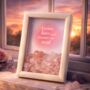 Rose Quartz Crystal Grid Framed Art | Love And Nurture Gift, thumbnail 1 of 6