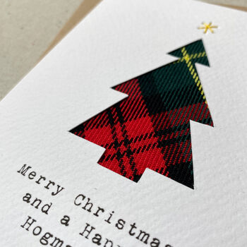 Cute Tartan Christmas Tree Scottish Christmas Card, 2 of 3
