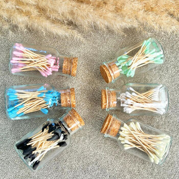 Colourful Cotton Buds In Glass Jar With Cork Lid, 2 of 10