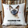 Personalised Siamese Cat Reserved For Cushion Cover, thumbnail 2 of 2