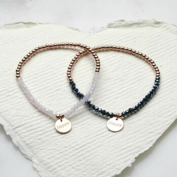 Rose Gold Plated Happiness Charm Bracelets, 3 of 5