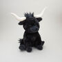 Large Black Longhorn Highland 30cm Cow Plush Toy, thumbnail 8 of 12