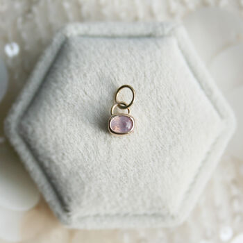 Opalescent Pink Sapphire 9ct Yellow Gold Micro Pendant, 4 of 4
