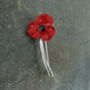 Poppy Red Flower On Stem Brooch, thumbnail 2 of 5