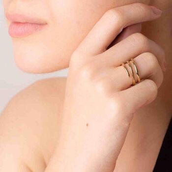 Silver And Gold Corkscrew Spiral Rings, 6 of 8