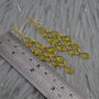Long Peridot Earrings: Gold Plated Silver, Dangle Drop, thumbnail 2 of 6