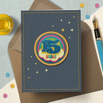 '15 Yeah!' 15th Rainbow Birthday Card, 3 of 4