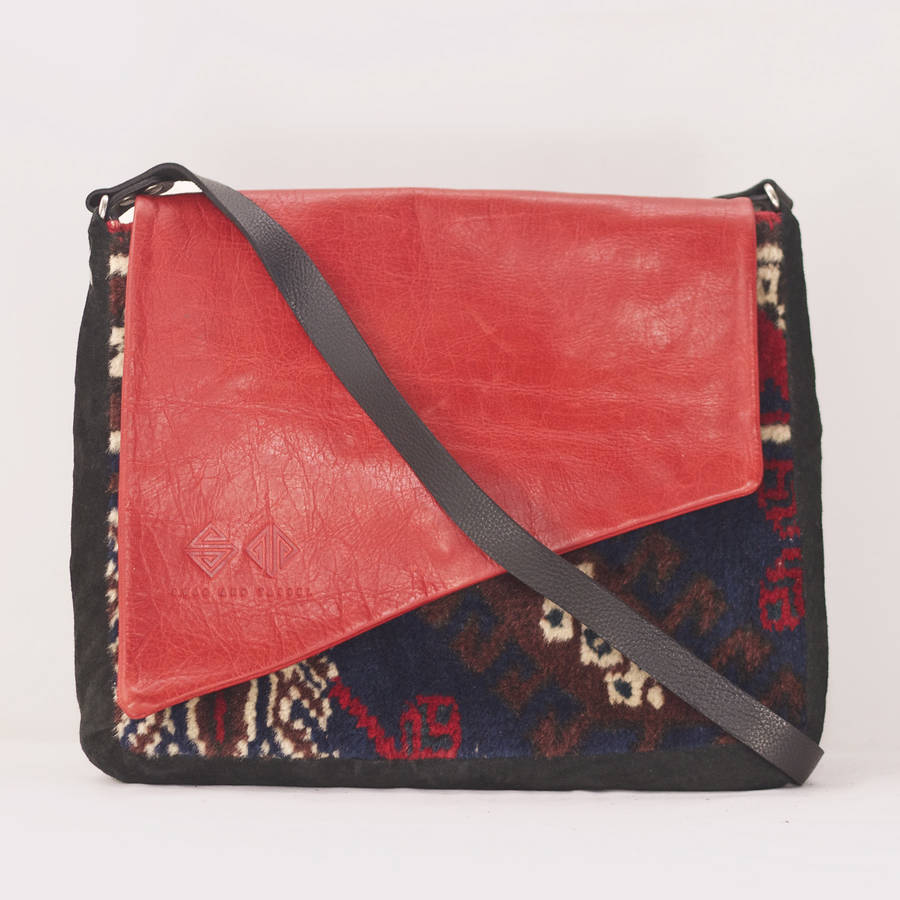 The Misha Leather And Carpet Shoulder Bag By Swag And Tassel ...