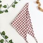 Cotton Rust Gingham Hair Scarf, Triangle Head Scarf, thumbnail 1 of 6