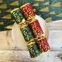 Elegant Green And Red Christmas Crackers Set Of Six, thumbnail 1 of 6
