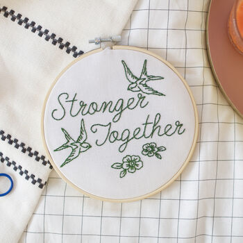 Stronger Together Embroidery Hoop Kit, 3 of 9