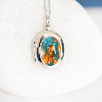 Personalised Mohave Turquoise Locket In Sterling Silver, 2 of 12