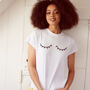 Eyelid Embroidered Classic Oversized Women's Tee, thumbnail 2 of 3