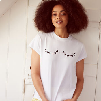 Eyelid Embroidered Classic Oversized Women's Tee, 2 of 3