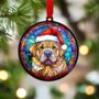 Shar Pei In Santa Hat Suncatcher Decoration, thumbnail 4 of 6