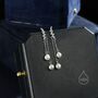 Cz Constellation Dangling Pearls Stud Earrings, thumbnail 6 of 10