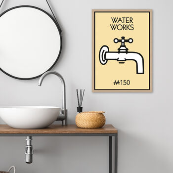Monopoly Water Works Bathroom Print, 6 of 9