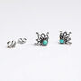 Sterling Silver Turquoise Dream Stud Earrings, thumbnail 1 of 6