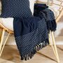 Personalised Navy Stitch Blanket Throw, thumbnail 1 of 3