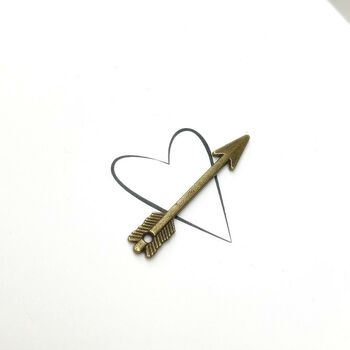 8th Bronze Heart Arrow Personalised Anniversary Card, 6 of 8