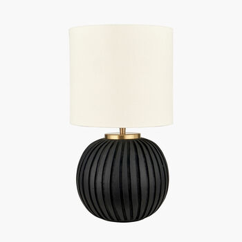 Black Terracotta Textured Ball Table Lamp, 5 of 10