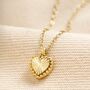 Gold Stainless Steel Antiqued Heart Pendant Necklace, thumbnail 1 of 6