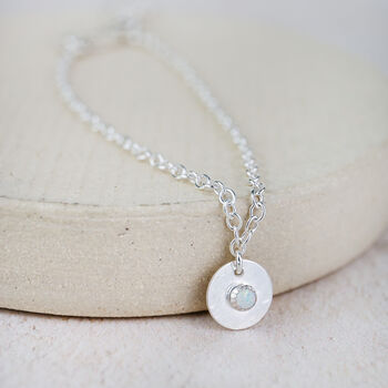 Sterling Silver Boho Birthstone Bracelet, 2 of 6