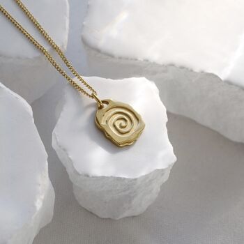 Gaia Earth 18 K Gold Plated Pendant Necklace, 6 of 6