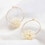 Pearl Cluster Hoop Earrings In Gold, thumbnail 2 of 4