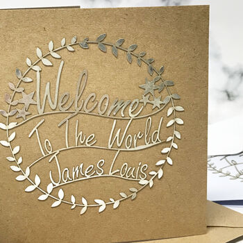 Personalised New Baby Papercut Card, 4 of 9