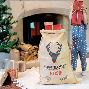 Personalised Christmas Sack With Felt Nose, 3 of 8