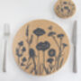Cork Placemats And Coasters | Wildflowers, thumbnail 5 of 6
