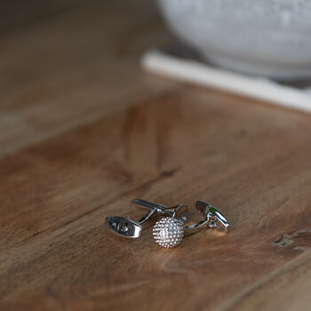 Golf Ball And Tee Engravable Personalised Cufflinks, 2 of 10