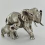 Elephant Family Silver Figurine, thumbnail 1 of 6