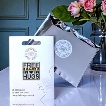 Free Mum Mom Hugs Rainbow Heart Mother's Day Pin, 2 of 8