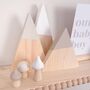 Woodland Nursery Shelf Decor Mountains And Mushrooms White, Cream, Beige, thumbnail 2 of 5