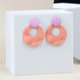 Pastel Pink Frosted Clay Earrings, thumbnail 1 of 6