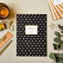 A5 Black Stars Notebook, Lined Journal, thumbnail 1 of 6