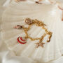 Hand Painted Shell Charm Bracelet With Five Charms, thumbnail 2 of 7