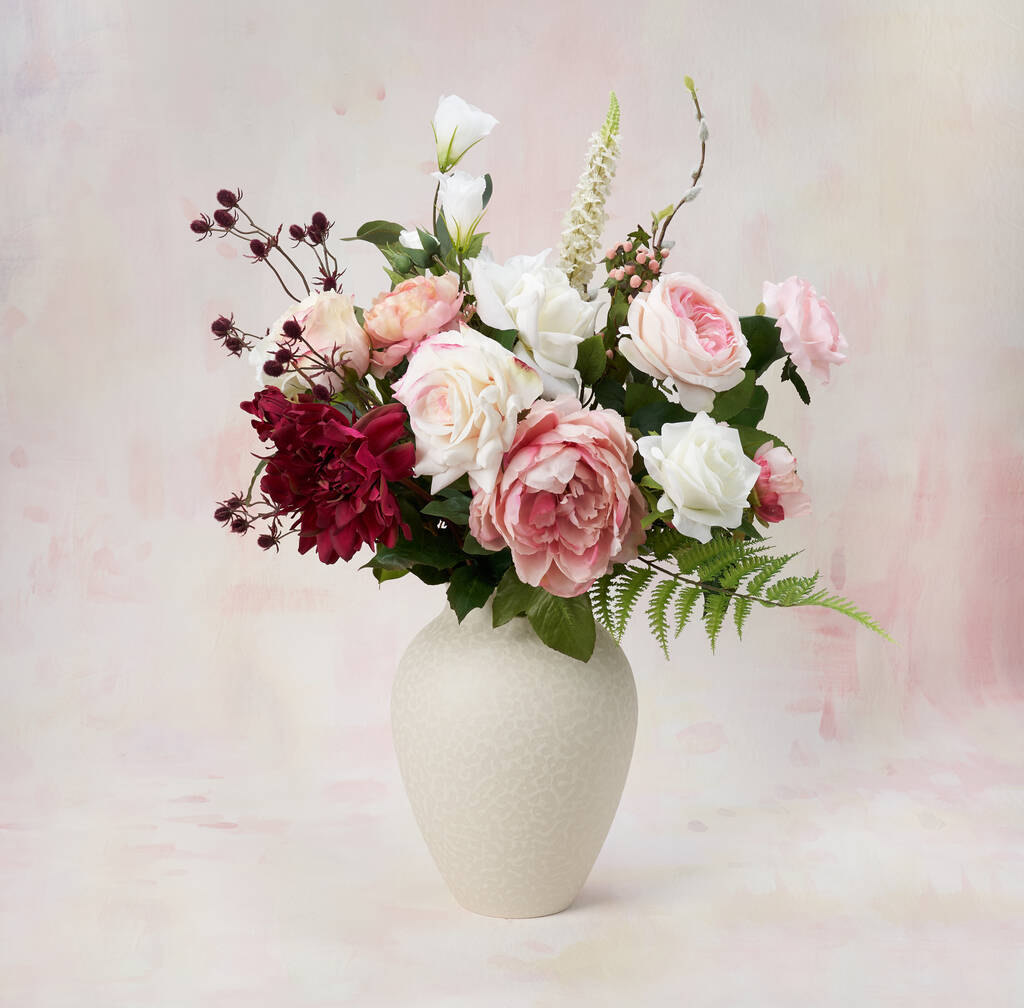 Framboise Luxury Silk Flower Bouquet, 1 of 5