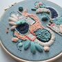 Abstract Embroidery Kit Duck Egg Linen, thumbnail 1 of 3