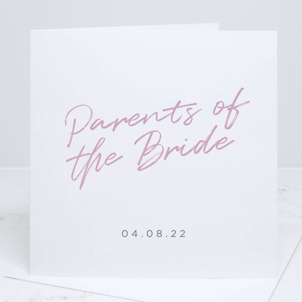 Parents Of The Bride Personalised Wedding Card, 1 of 2