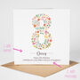 Floral Fun Personalised 8th Birthday Card, thumbnail 2 of 5