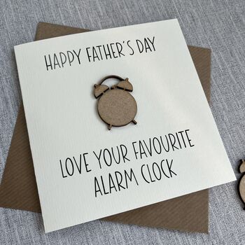 Favourite Alarm Clock Happy Father's Day Card, 2 of 2